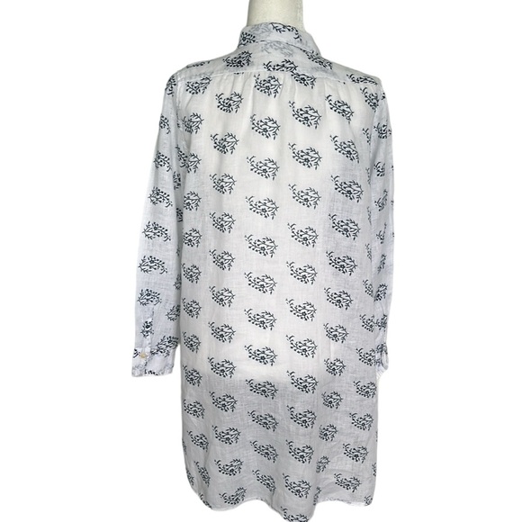 CP Shades white & blue linen oversized shirt mini dress high low hemline size XS - Picture 7 of 7